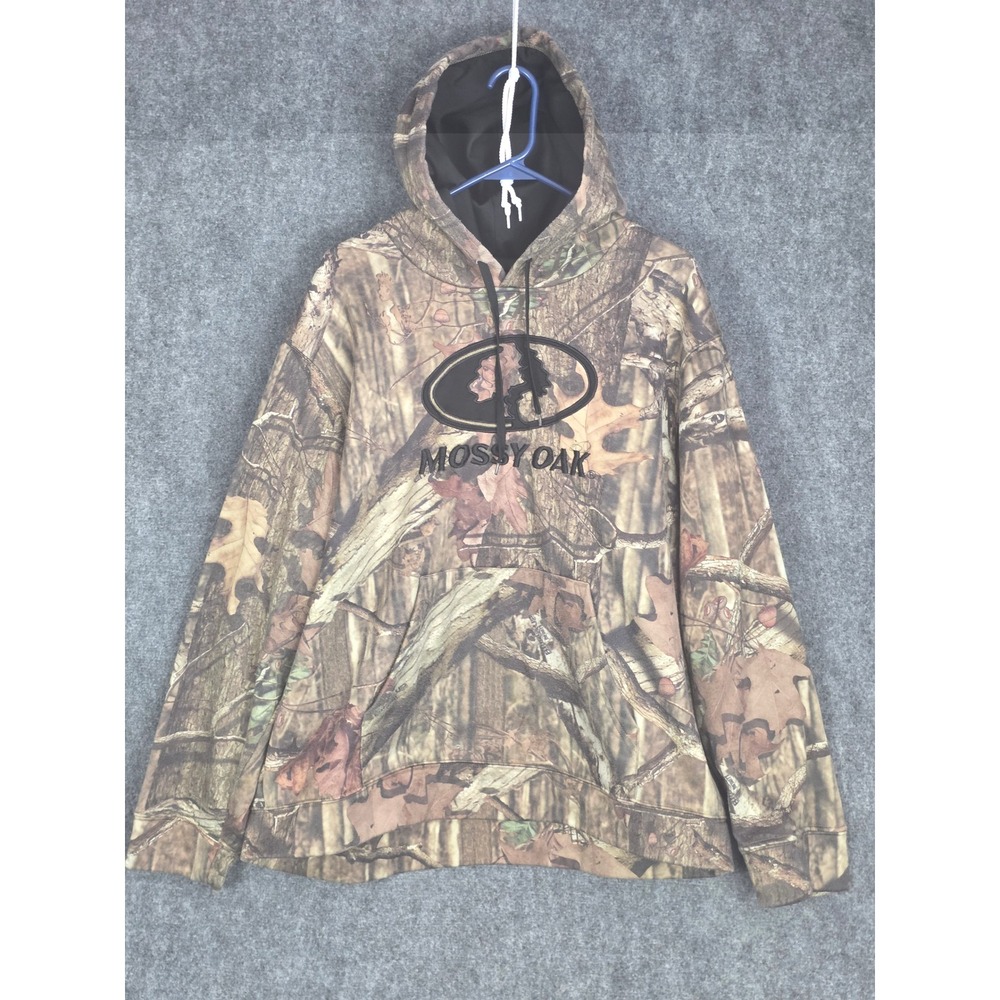 Mossy Oak Hoodie Camouflage Mens Pullover Camo Hunting Outdoors Gorpcore Sz L